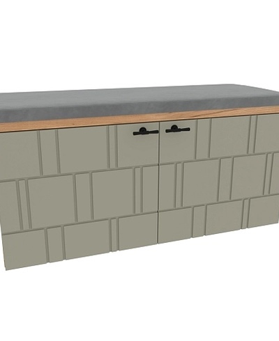 Тумба для обуви с мягким сидением, фрезерованные фасады в эмали LE-460