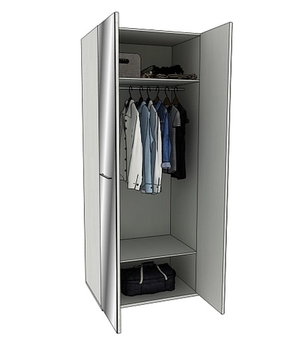 Шкаф двустворчатый зеркалом, фасады МДФ CG-210.60Z