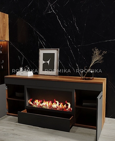 Тумба ТВ напольная с электрокамином L547