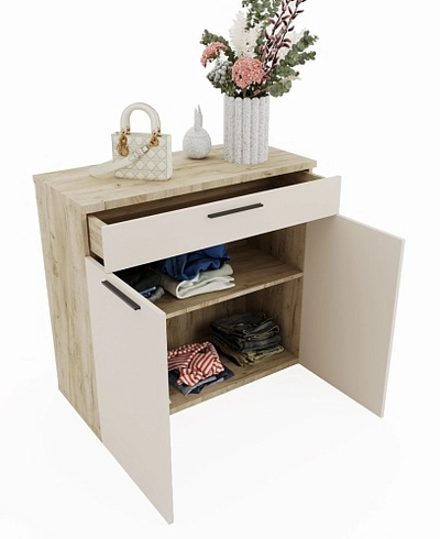 Тумба широкая 2 дверная с ящиком L876