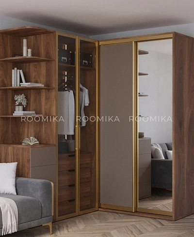 Шкаф-купе ХG181.60-1, профиль INTEGRO, фасад МДФ/зеркало серебро