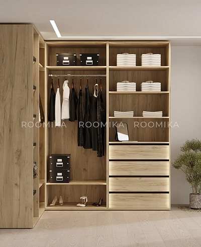 Гардеробная система без фасадов Элементис 3