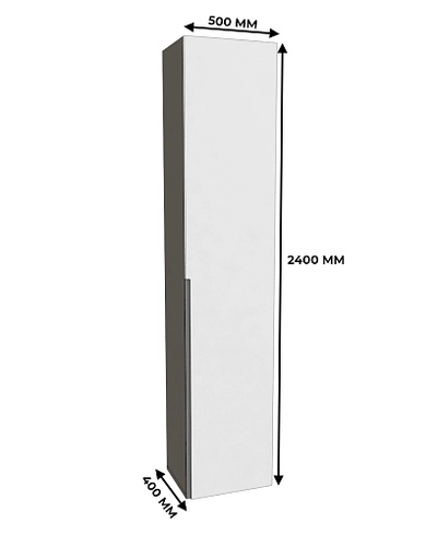 Шкаф одностворчатый, фасады в эмали LE-221.40-1