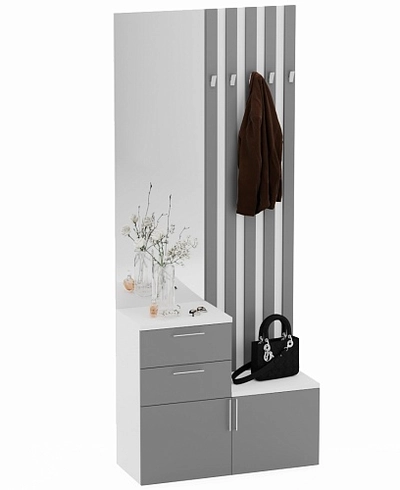 Тумба с зеркалом и крючками L423