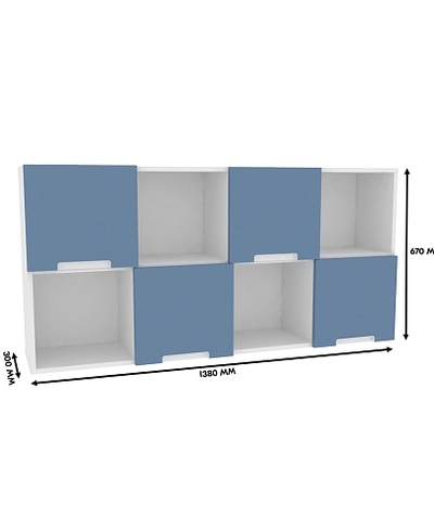 Антресоль над столом, фасады в эмали LE309