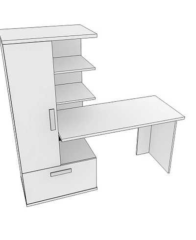 Рабочий стол со встроенным стеллажом HOF422