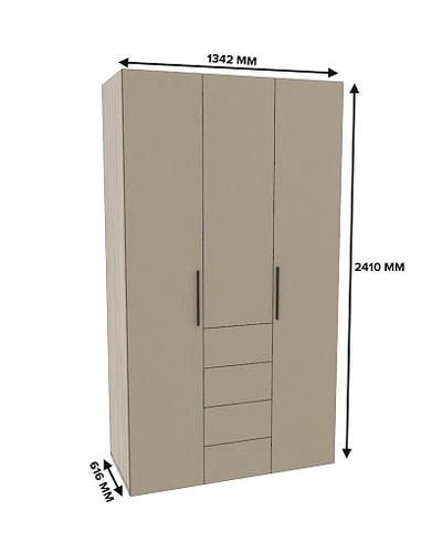 Шкаф трехдверный с ящиками глубокий L203.60