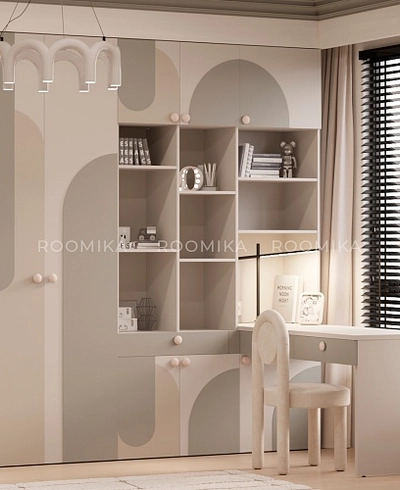 Ниша с рабочей зоной, фрезерованные фасады в эмали LE425 L/R