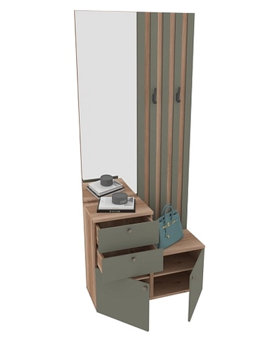 Тумба с зеркалом и крючками L423