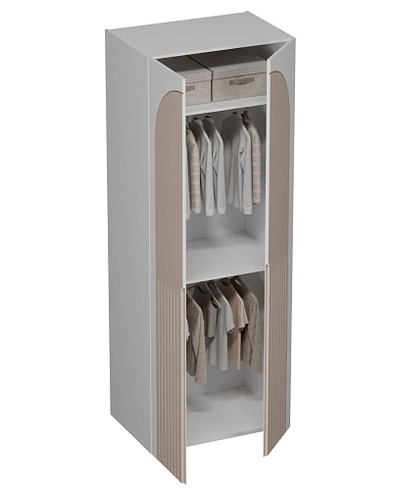 Шкаф 2 дверный, фрезерованные фасады в эмали LE210.60-1