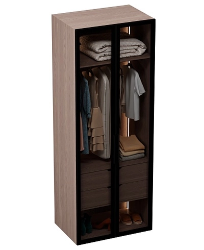 Шкаф для спальни с двумя ящиками и штангой с подсветкой R210.60-2