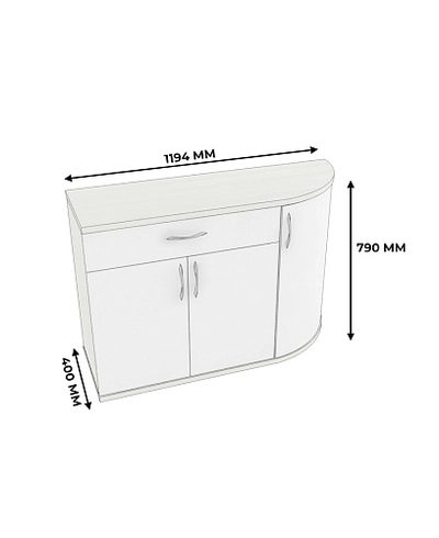 Тумба 3-х дверная с ящиком P874 L/R