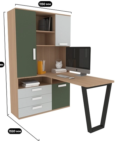 Шкаф со встроенным столом шириной 1154мм E407 L/R