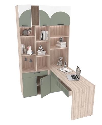 Ниша с рабочей зоной, фрезерованные фасады в эмали LE425 L/R