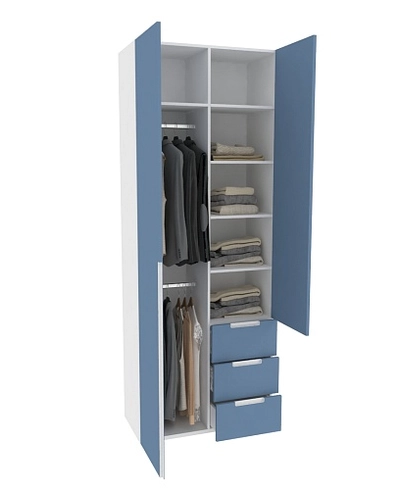 Шкаф комбинированный, фасады в эмали LE215 L/R