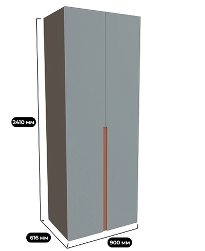 Шкаф двухдверный глубокий, фасады в эмали LE210.60-1