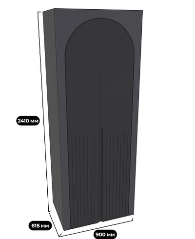Шкаф 2 дверный, фрезерованные фасады в эмали LE210.60-2