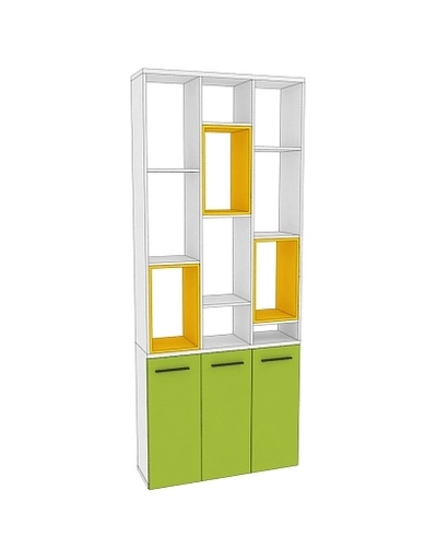 Стеллаж-тумба перегородка со вставками L239