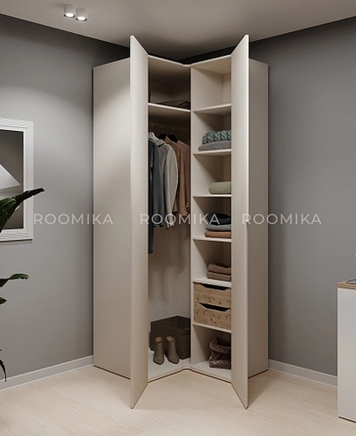 Шкаф угловой, фасады в эмали LE207 L/R