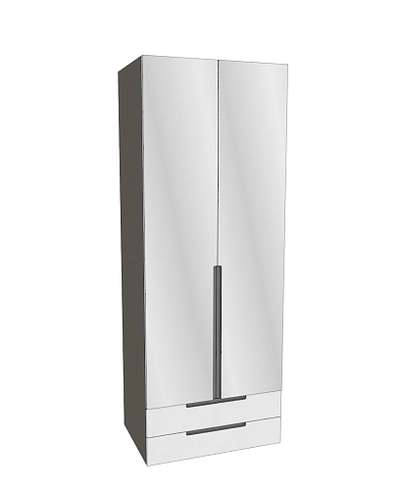 Шкаф 2 дверный с ящиками с зеркалом, фасады в эмали LE211.60Z