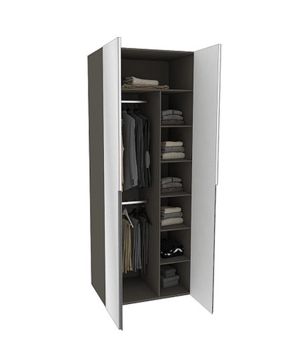 Шкаф 2 дверный с зеркалом, фасады в эмали LE210.60-4Z