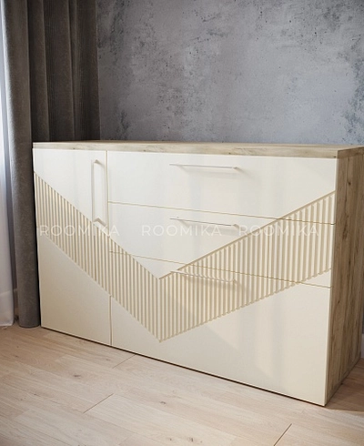 Комод с фрезерованными фасадами в эмали LE706 L/R