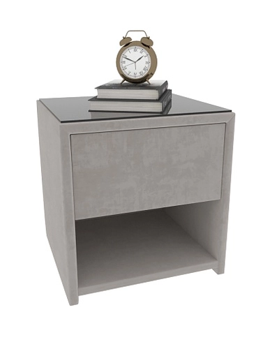 Тумба прикроватная мягкая, стекло прозрачное САНРАЙС 751