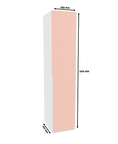 Шкаф однодверный с полками, фасады в эмали LE221.60-1