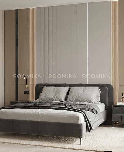 Тумба прикроватная мягкая, стекло прозрачное, ножки черные ГРЕЙС752