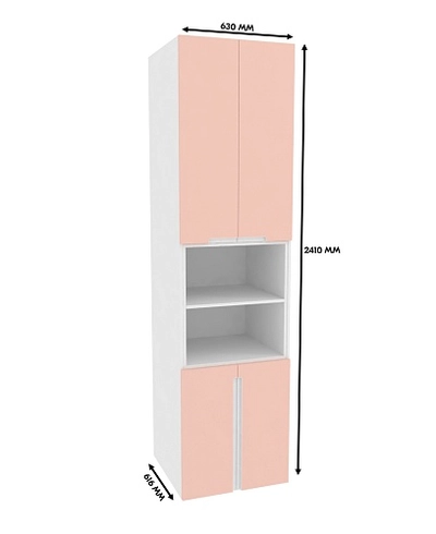 Шкаф книжный с нишей, фасады в эмали LE228.60