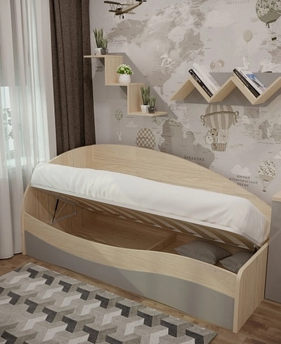 Кровать односпальная P901 с подъемным механизмом, 90x190