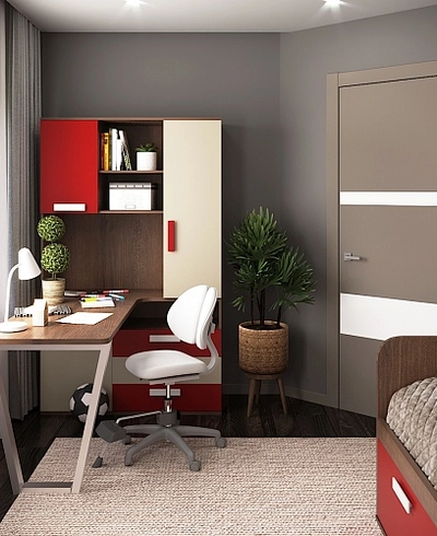 Шкаф со встроенным столом шириной 1154мм E407 L/R