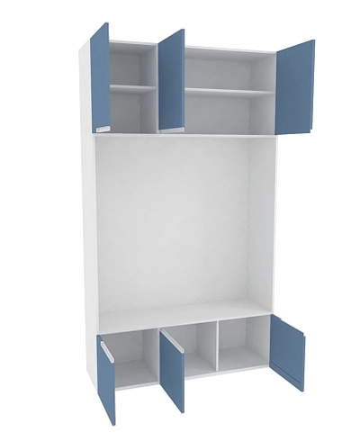 Шкаф с нишей и сидушкой, фасады в эмали LE412.44