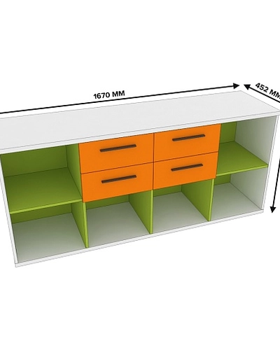 Cтеллаж для игрушек с ящиками L405