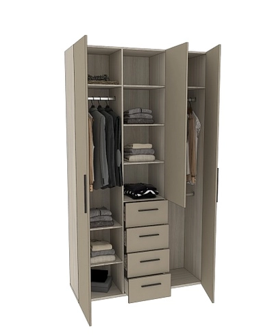 Шкаф трехдверный с ящиками узкий L203.44