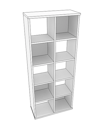 Стеллаж сквозной книжный на 10 ниш E810