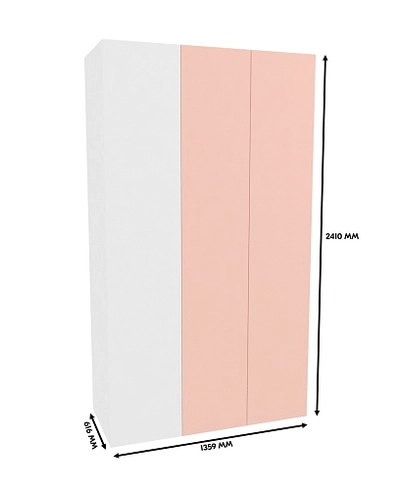 Шкаф со складными дверьми и фальш панелью, фасады в эмали LE206 L/R