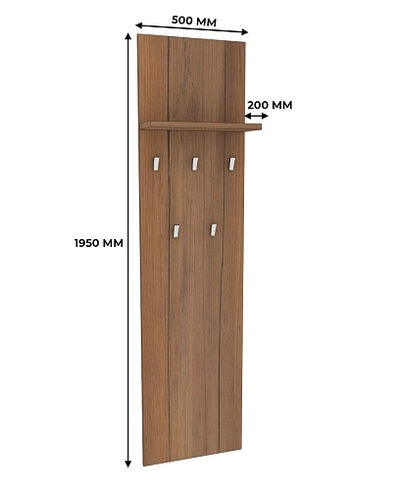 Панель узкая с полкой и крючками L176