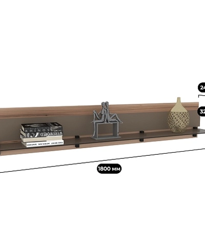 Полка со стеклом, панель МДФ R120.8
