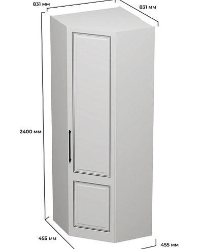 Шкаф угловой с перемычкой A218.1P