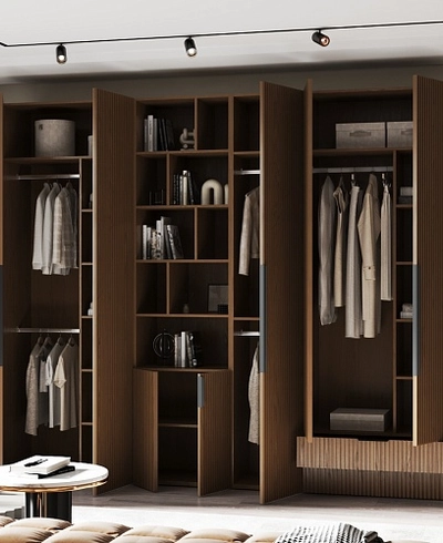 Шкаф двустворчатый, фасады натуральный шпон L210.44-4