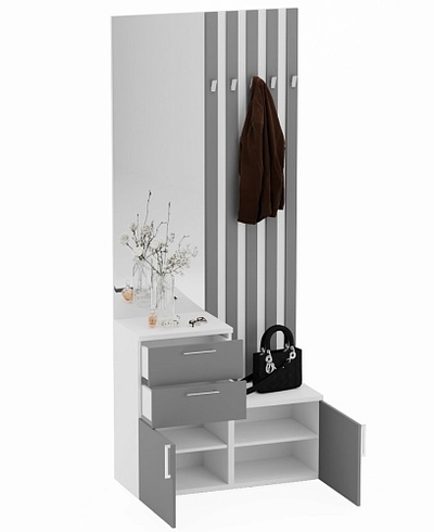 Тумба с зеркалом и крючками L423