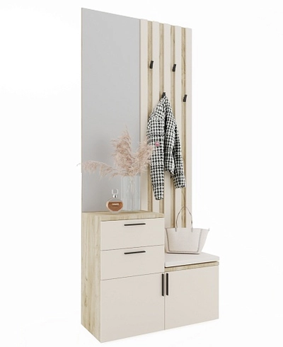 Тумба с зеркалом и крючками L423