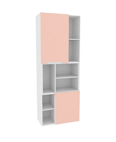 Шкаф книжный с нишей, фасады в эмали LE227 L/R