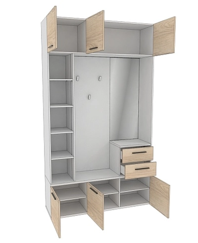 Секция с вешалкой и стеллажом L416