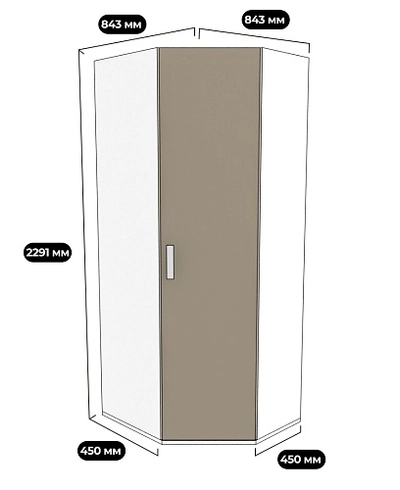 Шкаф угловой 846*846мм E218.1