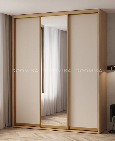 Шкаф-купе ХG216.60-3, профиль INTEGRO, фасад МДФ/зеркало серебро