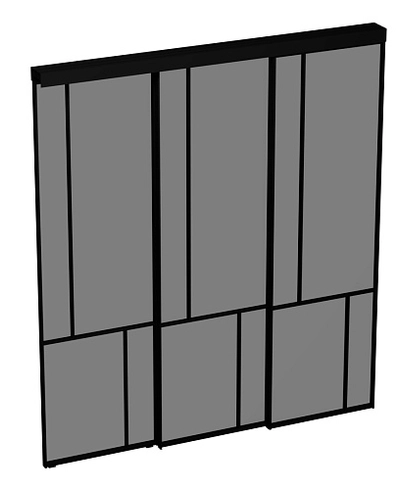 Раздвижная перегородка-купе, стекло Титан GRACE 17