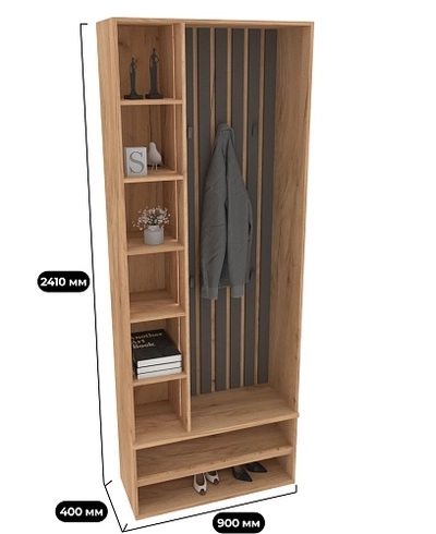 Ниша с крючками и полками для обуви с подсветкой L424