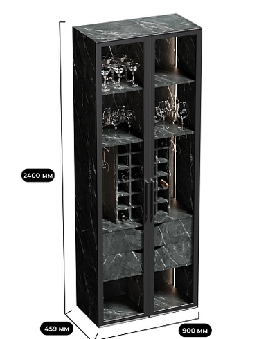 Шкаф-бар со встроенными ящиками с подсветкой R217